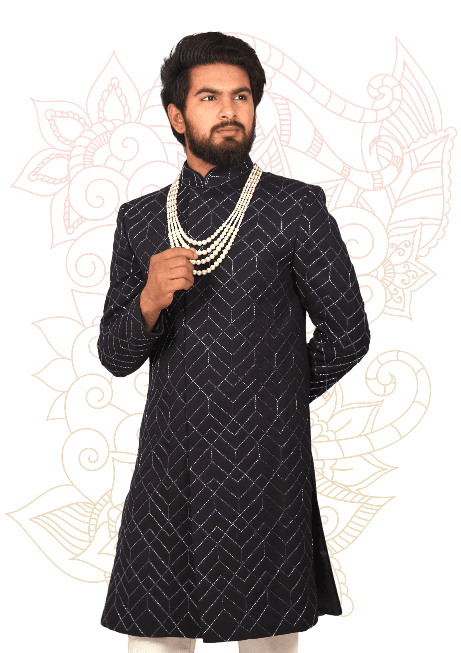 Buy VILLAIN Men's Ethnic Wear Solid V-Neck Cotton Kurta Online In India At  Discounted Prices